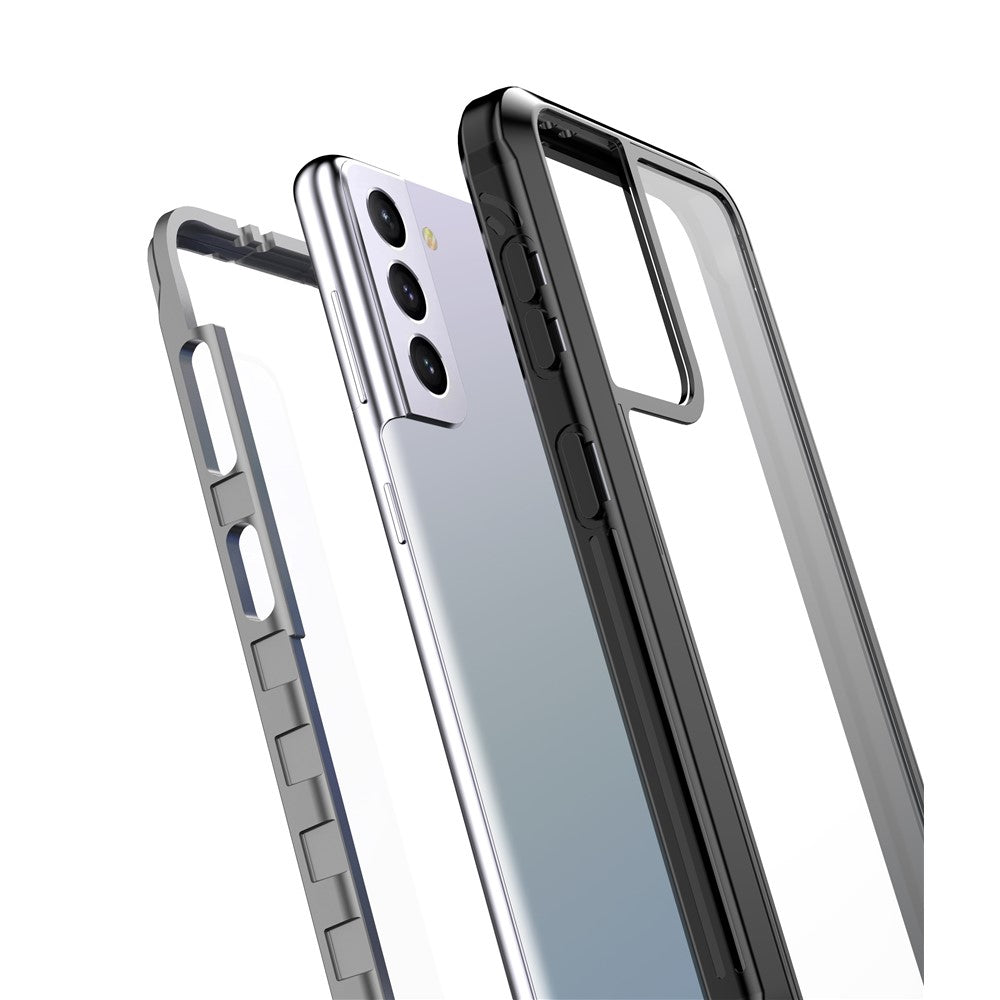 Fuld kropsbeskyttelse Hårdt pc-cover med indbygget PET-skærmbeskytter til Samsung Galaxy S21 4G/5G