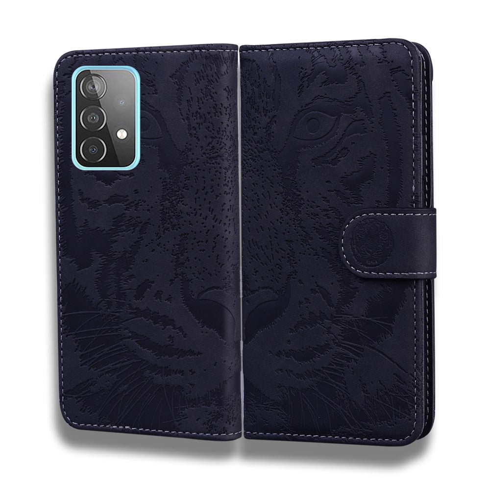 Pungcover i læder med tigerprint til Samsung Galaxy A52 4G/5G / A52s 5G