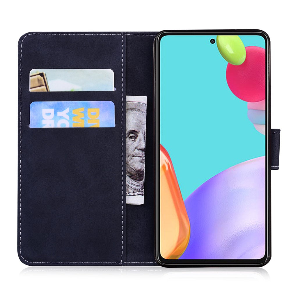Pungcover i læder med tigerprint til Samsung Galaxy A52 4G/5G / A52s 5G