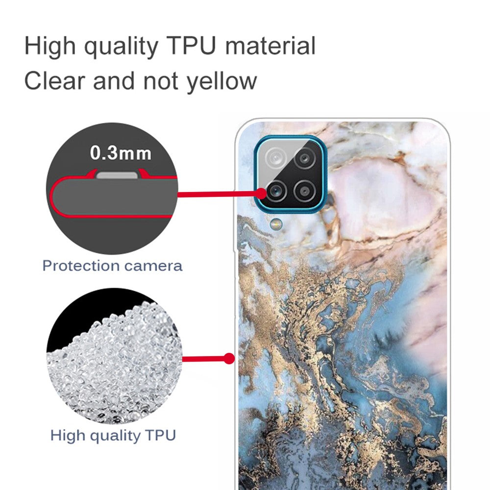 Mjukt TPU-skal med marmormönster till Samsung Galaxy A12