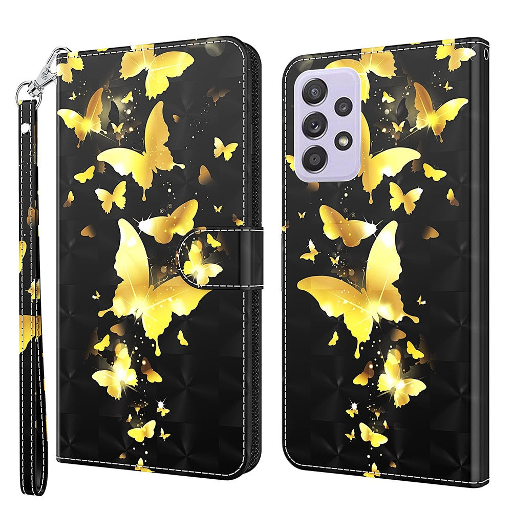 Mønstertryk Design PU-læder Telefonpung Stander Etui Skal til Samsung Galaxy A52 4G/5G / A52s 5G