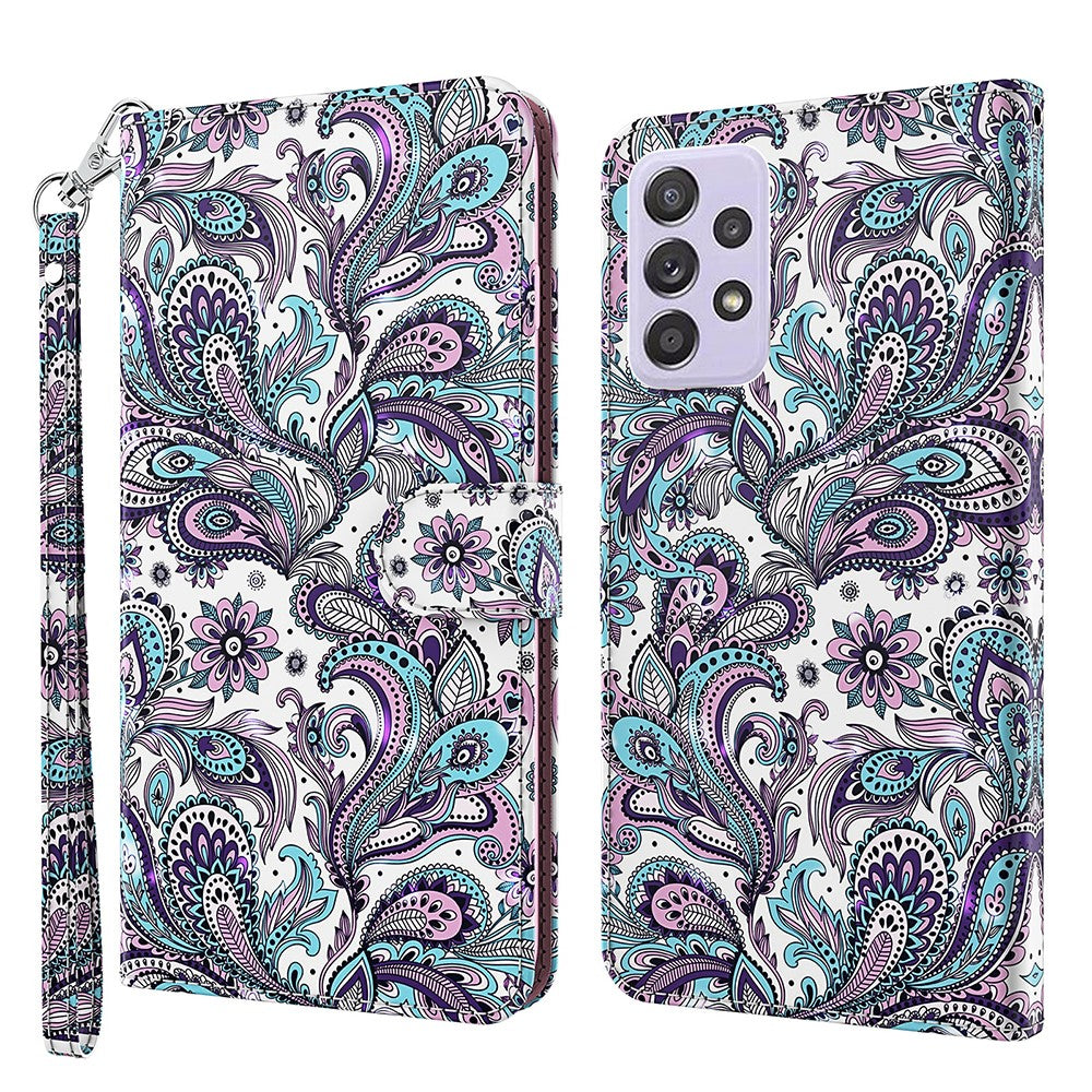 Mønstertryk Design PU-læder Telefonpung Stander Etui Skal til Samsung Galaxy A52 4G/5G / A52s 5G