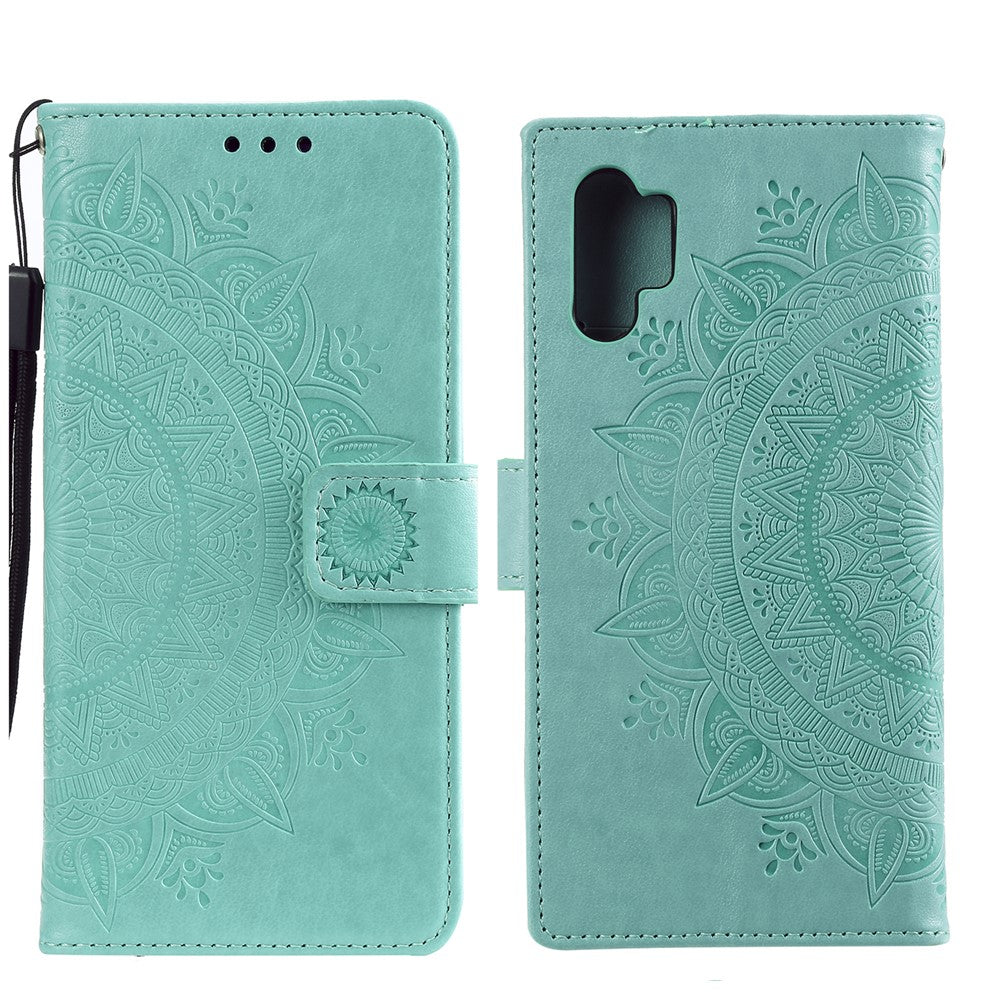 Imprinted Mandala Flower Wallet Leather Case with Strap for Samsung Galaxy A32 4G (EU Version)