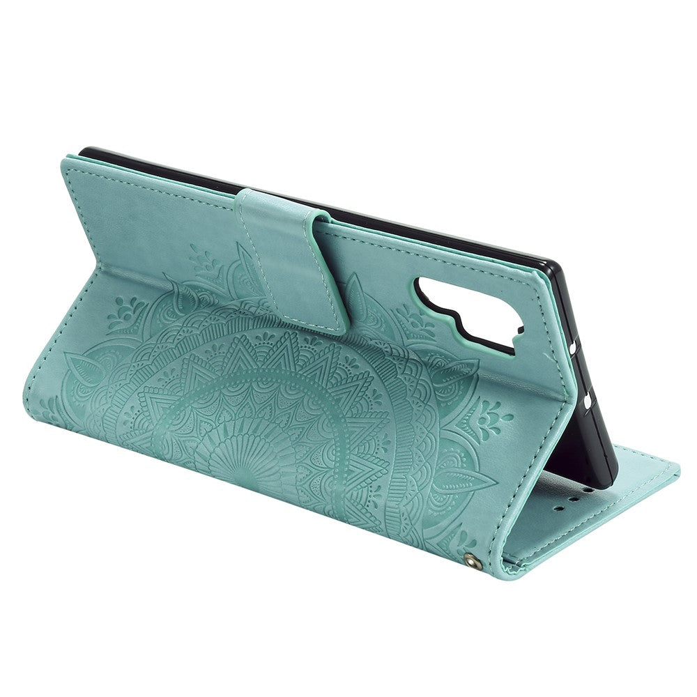 Imprinted Mandala Flower Wallet Leather Case with Strap for Samsung Galaxy A32 4G (EU Version)