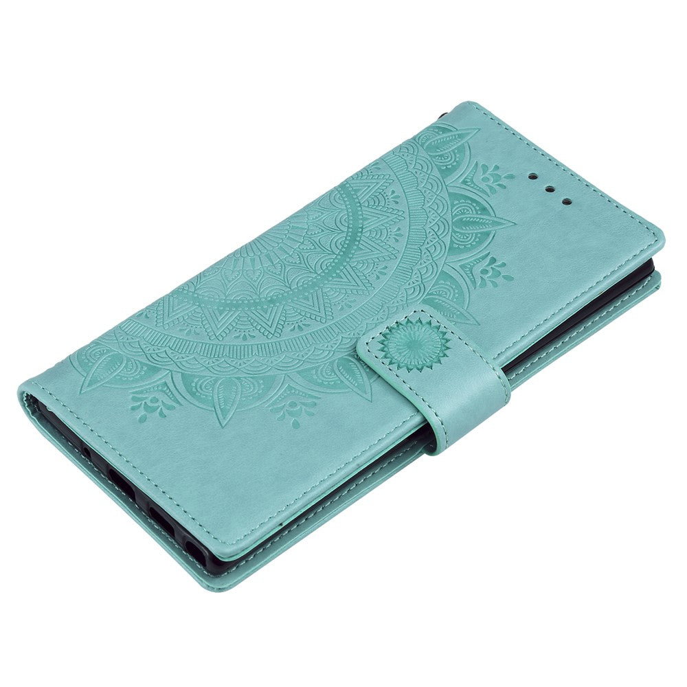 Imprinted Mandala Flower Wallet Leather Case with Strap for Samsung Galaxy A32 4G (EU Version)