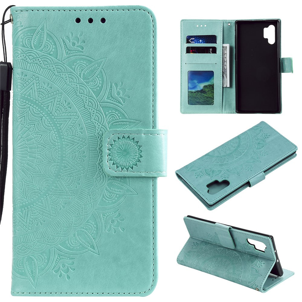 Imprinted Mandala Flower Wallet Leather Case with Strap for Samsung Galaxy A32 4G (EU Version)