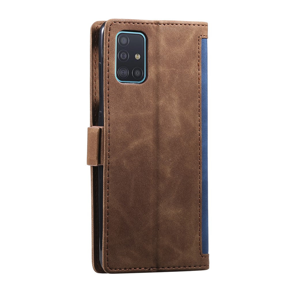 Vintage Splicing Style Pung Læder Flip Cover til Samsung Galaxy A02s (164.2mm) med Standfunktion