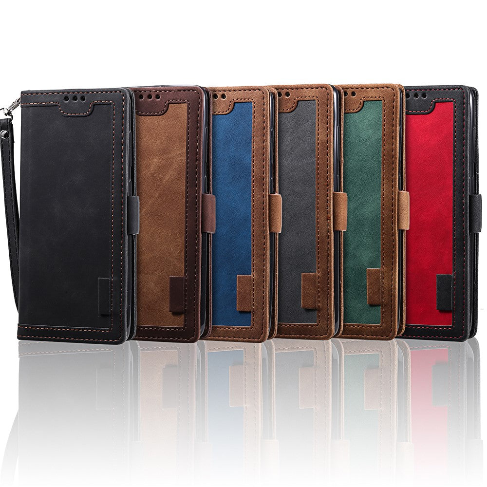 Vintage Splicing Style Pung Læder Flip Cover til Samsung Galaxy A02s (164.2mm) med Standfunktion