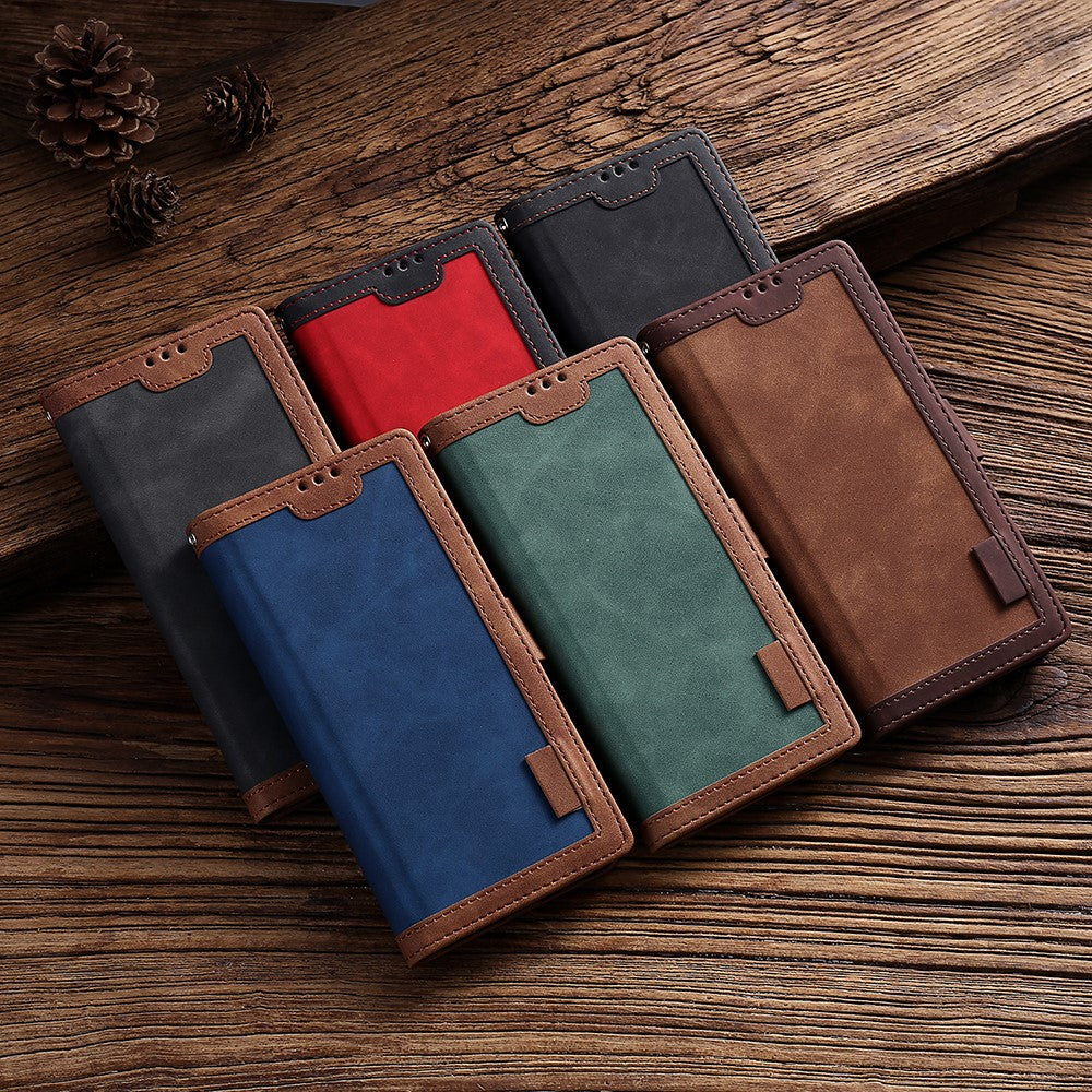 Vintage Splicing Style Pung Læder Flip Cover til Samsung Galaxy A02s (164.2mm) med Standfunktion