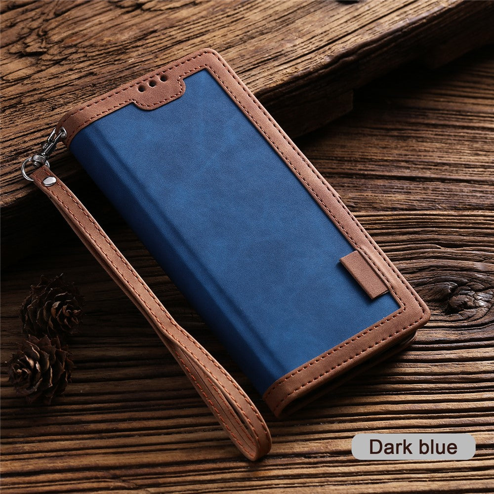 Vintage Splicing Style Pung Læder Flip Cover til Samsung Galaxy A02s (164.2mm) med Standfunktion