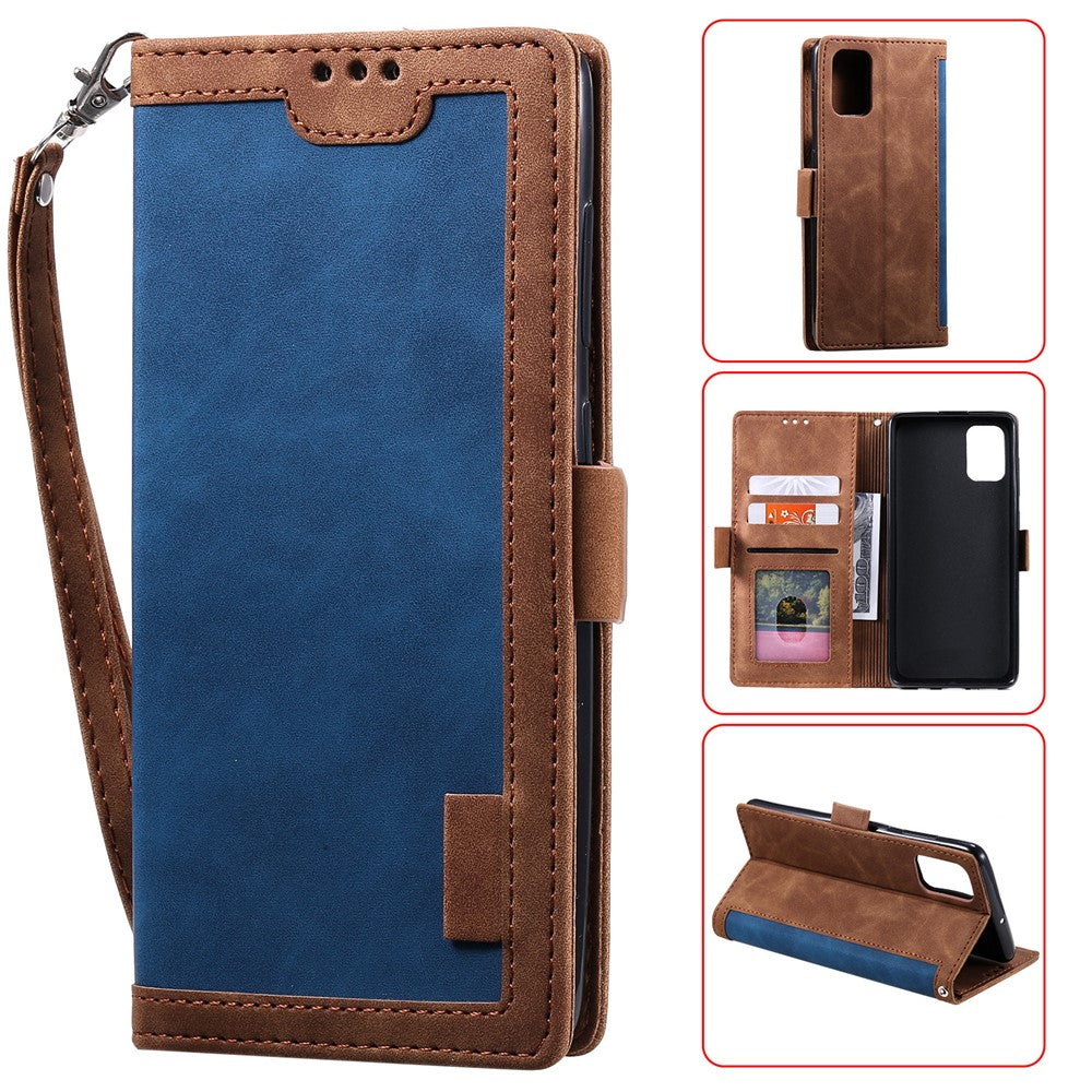 Vintage Splicing Style Pung Læder Flip Cover til Samsung Galaxy A02s (164.2mm) med Standfunktion