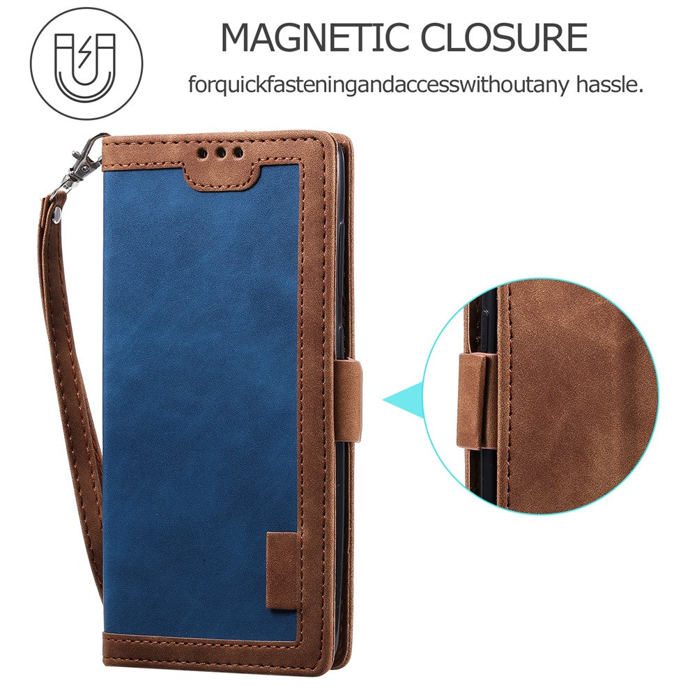 Vintage Splicing Style Pung Læder Flip Cover til Samsung Galaxy A02s (164.2mm) med Standfunktion