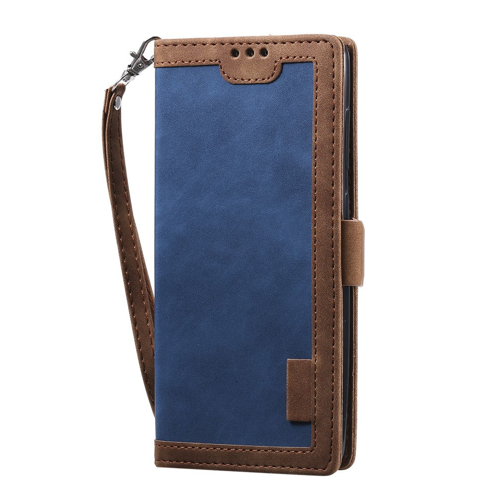 Vintage Splicing Style Pung Læder Flip Cover til Samsung Galaxy A02s (164.2mm) med Standfunktion