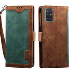 Vintage Splicing Style Pung Læder Flip Cover til Samsung Galaxy A02s (164.2mm) med Standfunktion