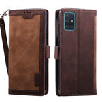 Vintage Splicing Style Pung Læder Flip Cover til Samsung Galaxy A02s (164.2mm) med Standfunktion