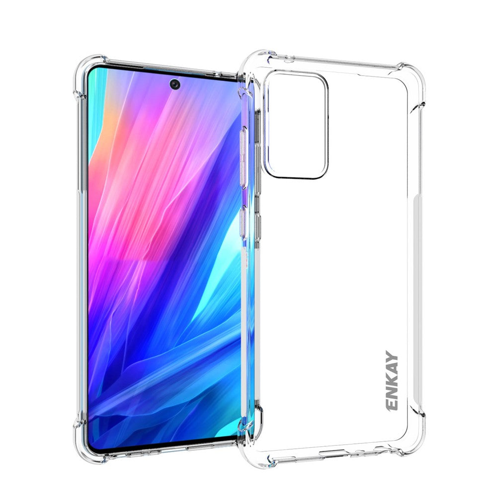ENKAY HAT PRINCE Halkfri design Transparent TPU-skal med 0,26 mm 9H 2,5D härdat glasskärm för Samsung Galaxy A52 4G/5G / A52s 5G