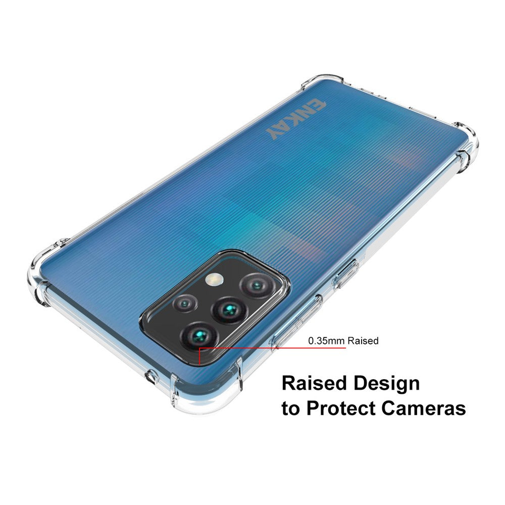 ENKAY HAT PRINCE Halkfri design Transparent TPU-skal med 0,26 mm 9H 2,5D härdat glasskärm för Samsung Galaxy A52 4G/5G / A52s 5G