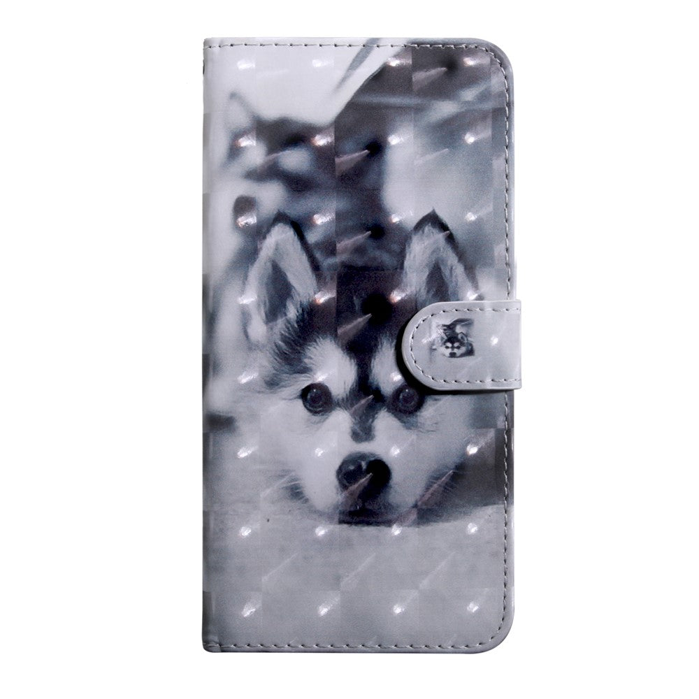 PU-læderpungcover med 3D-mønstertryk og fuld beskyttelse til Samsung Galaxy A12