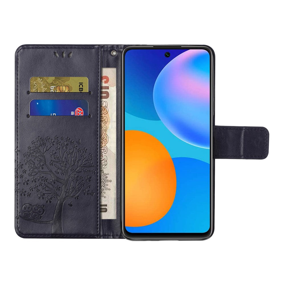 Owl Pattern Printing Design Leather Wallet Phone Cover for Samsung Galaxy A32 4G (EU Version)