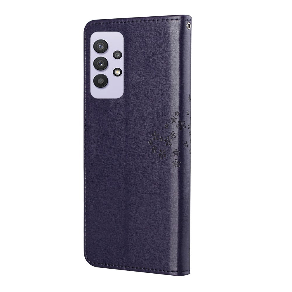 Owl Pattern Printing Design Leather Wallet Phone Cover for Samsung Galaxy A32 4G (EU Version)
