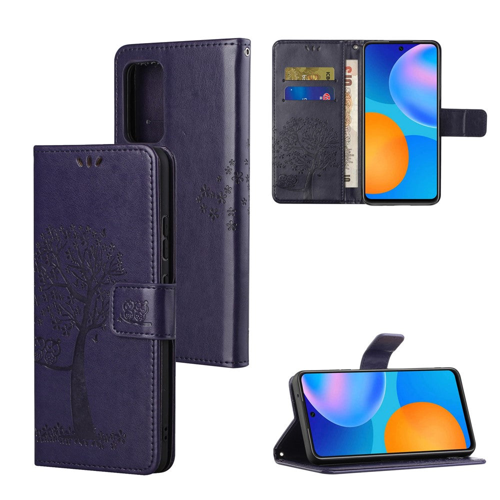 Owl Pattern Printing Design Leather Wallet Phone Cover for Samsung Galaxy A32 4G (EU Version)
