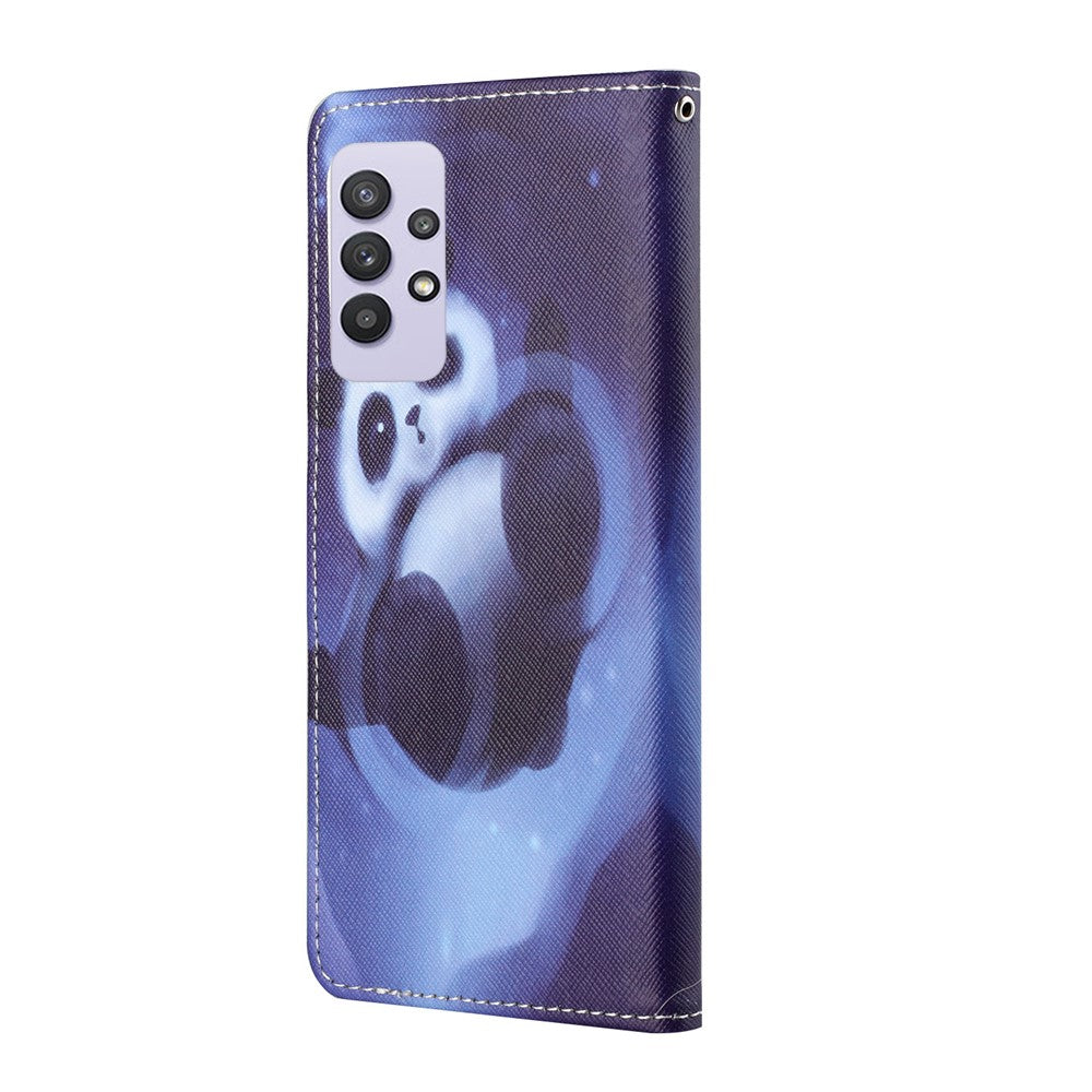 3D Pattern Printing Cross Texture Leather Wallet Stand Case Shell for Samsung Galaxy A32 4G (EU Version)