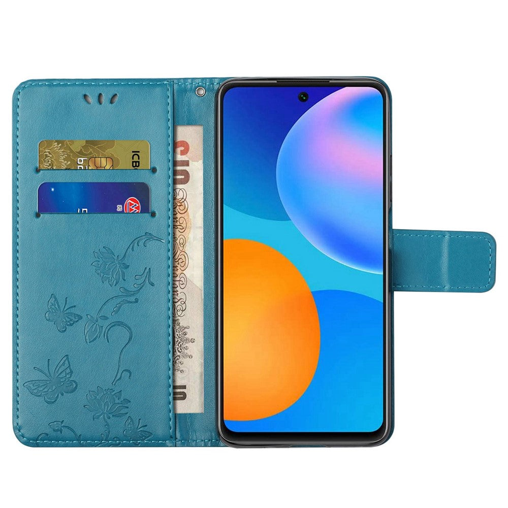 Imprint Butterfly Flower Leather Wallet Stand Phone Cover for Samsung Galaxy A32 4G