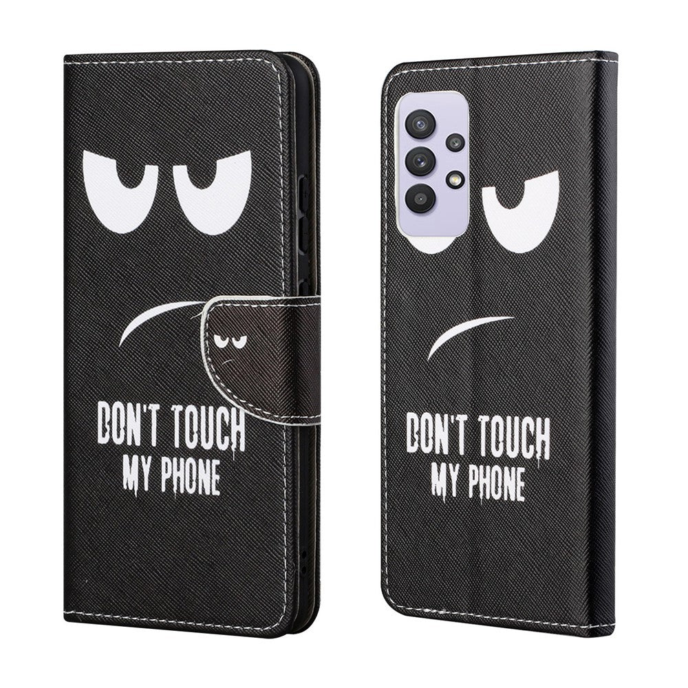 3D Pattern Printing Cross Texture Leather Wallet Stand Case Shell for Samsung Galaxy A32 4G (European Version)