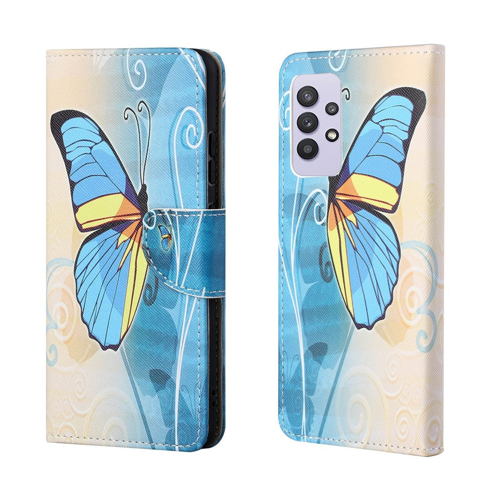 3D Pattern Printing Cross Texture Leather Wallet Stand Case Shell for Samsung Galaxy A32 4G (European Version)