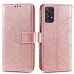 Imprinted Mandala Flower Wallet Leather Case with Strap for Samsung Galaxy A52 4G/5G / A52s 5G