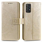 Imprinted Mandala Flower Wallet Leather Case with Strap for Samsung Galaxy A52 4G/5G / A52s 5G