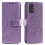 Imprinted Mandala Flower Wallet Leather Case with Strap for Samsung Galaxy A52 4G/5G / A52s 5G