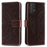 Imprinted Mandala Flower Wallet Leather Case with Strap for Samsung Galaxy A52 4G/5G / A52s 5G