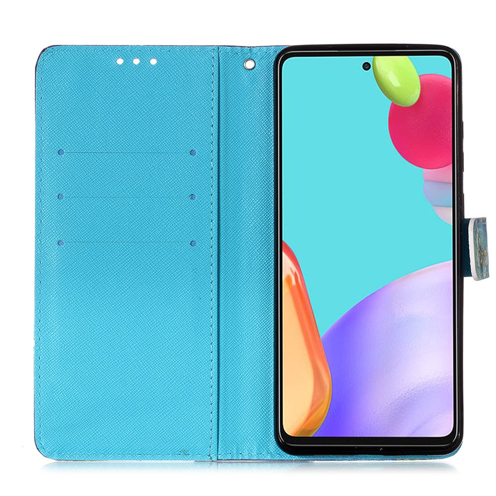 3D-mønstertryk PU-læderpung med stander til Samsung Galaxy A52 4G / 5G / A52s 5G