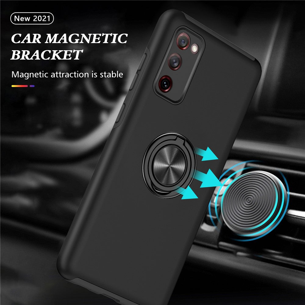 Støddæmpende hybridmobilcover med ringstativdesign til Samsung Galaxy S20 FE/S20 Fan Edition/S20 FE 5G/S20 Fan Edition 5G/S20 Lite/S20 FE 2022