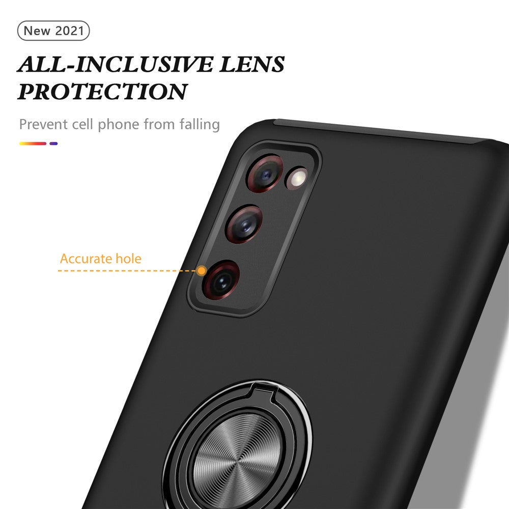Støddæmpende hybridmobilcover med ringstativdesign til Samsung Galaxy S20 FE/S20 Fan Edition/S20 FE 5G/S20 Fan Edition 5G/S20 Lite/S20 FE 2022