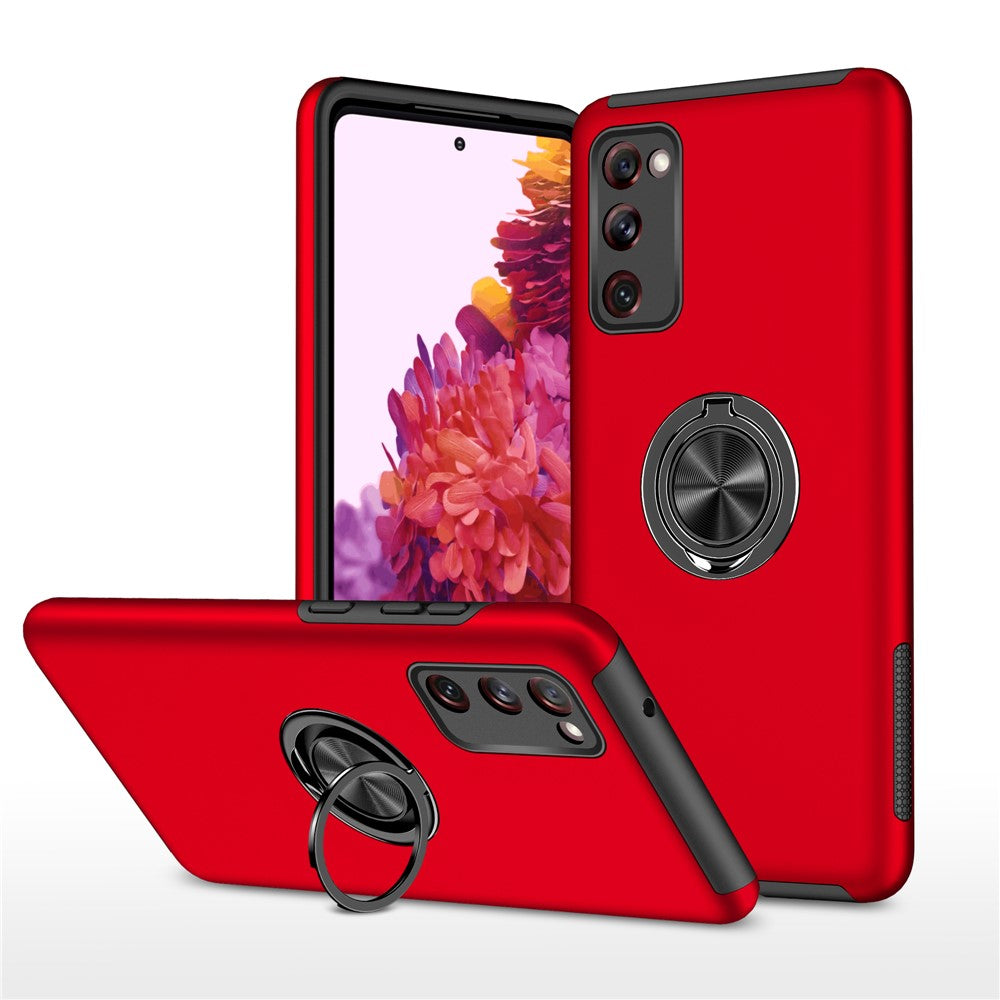 Støddæmpende hybridmobilcover med ringstativdesign til Samsung Galaxy S20 FE/S20 Fan Edition/S20 FE 5G/S20 Fan Edition 5G/S20 Lite/S20 FE 2022