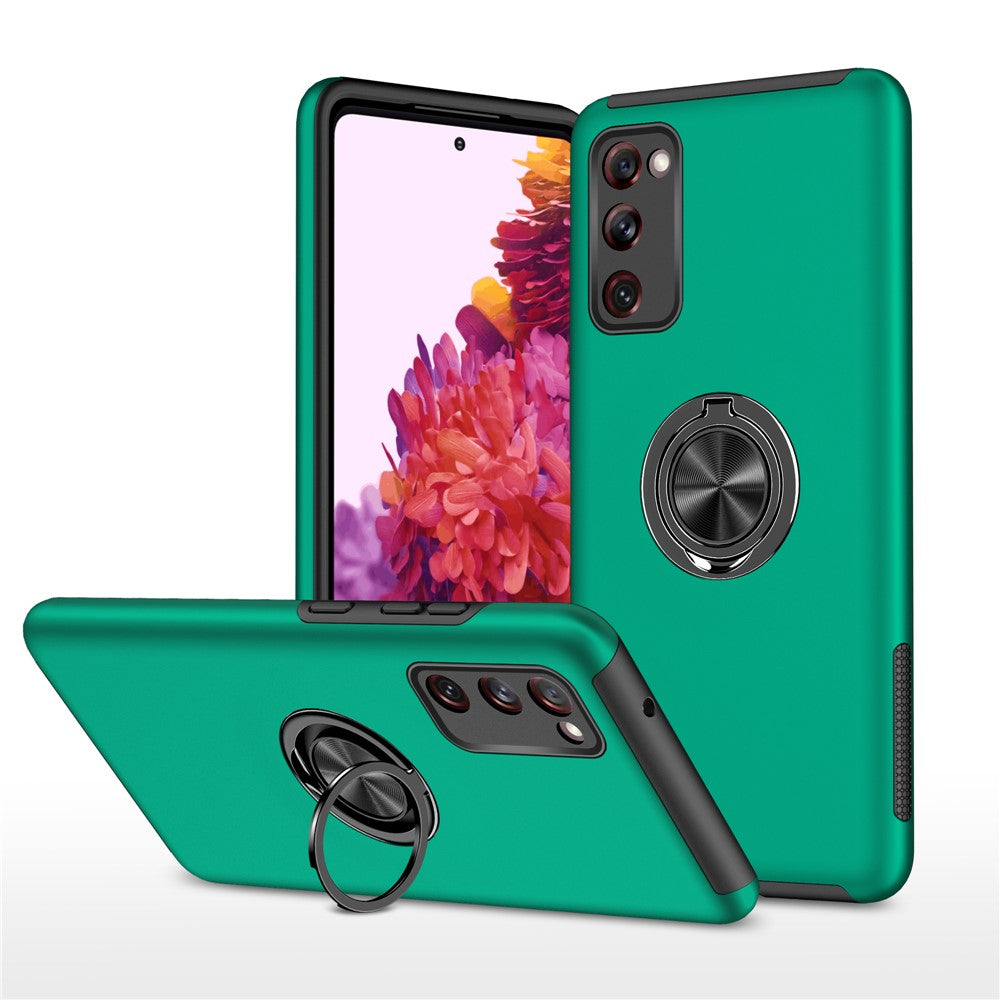 Støddæmpende hybridmobilcover med ringstativdesign til Samsung Galaxy S20 FE/S20 Fan Edition/S20 FE 5G/S20 Fan Edition 5G/S20 Lite/S20 FE 2022