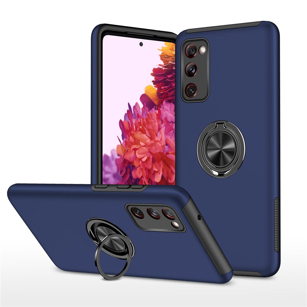 Støddæmpende hybridmobilcover med ringstativdesign til Samsung Galaxy S20 FE/S20 Fan Edition/S20 FE 5G/S20 Fan Edition 5G/S20 Lite/S20 FE 2022