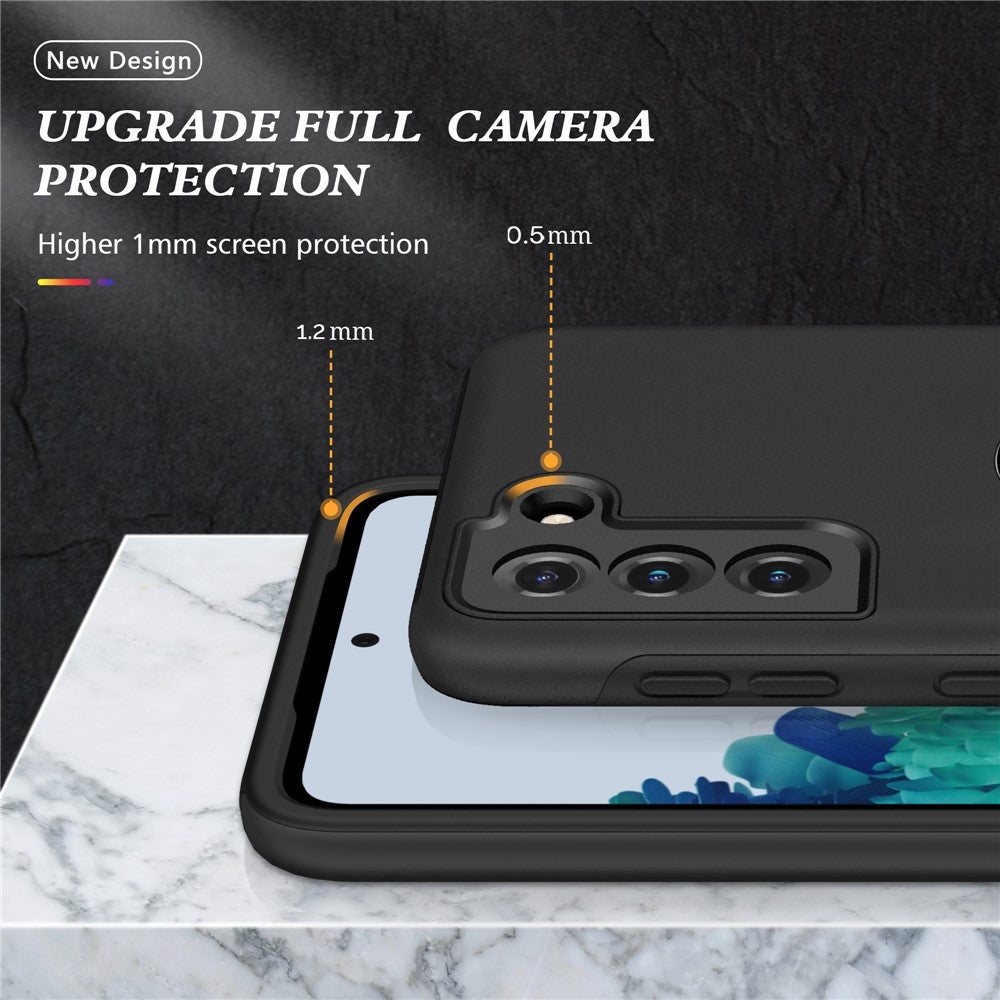 Ring Shape Kickstand Design TPU + PC Hybrid Phone Case Cover for Samsung Galaxy S21 Plus 5G
