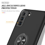 Ring Shape Kickstand Design TPU + PC Hybrid Phone Case Cover for Samsung Galaxy S21 Plus 5G