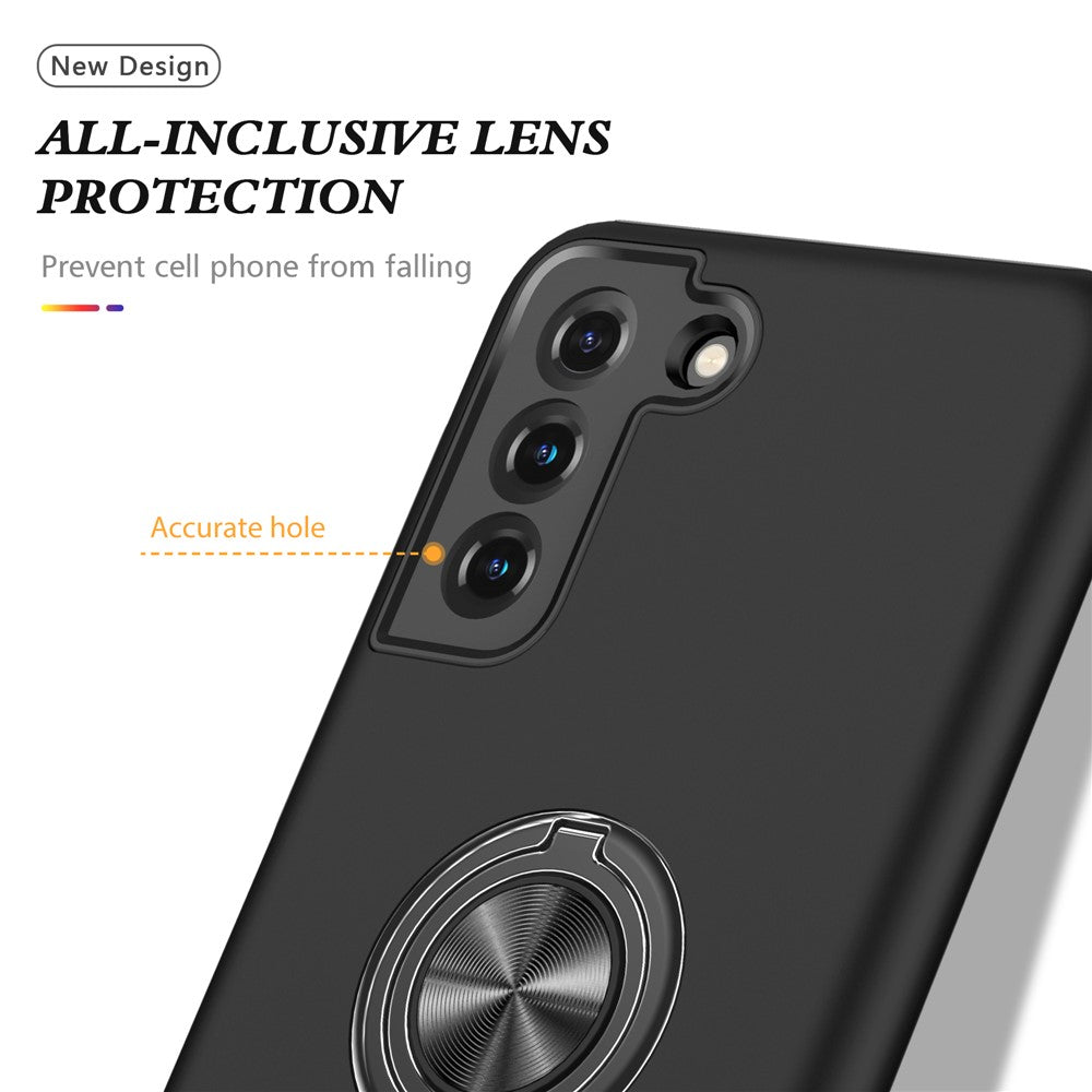 Ring Shape Kickstand Design TPU + PC Hybrid Phone Case Cover for Samsung Galaxy S21 Plus 5G