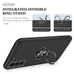 Anti-Drop Hybrid Phone Case Cover with Ring Shape Kickstand Design for Samsung Galaxy S21 4G/5G