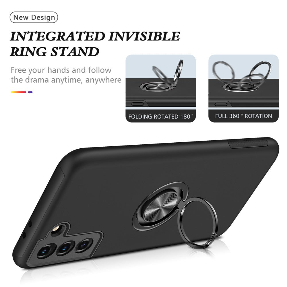 Stødsikkert hybridcover med ringformet støttefunktion til Samsung Galaxy S21 4G/5G