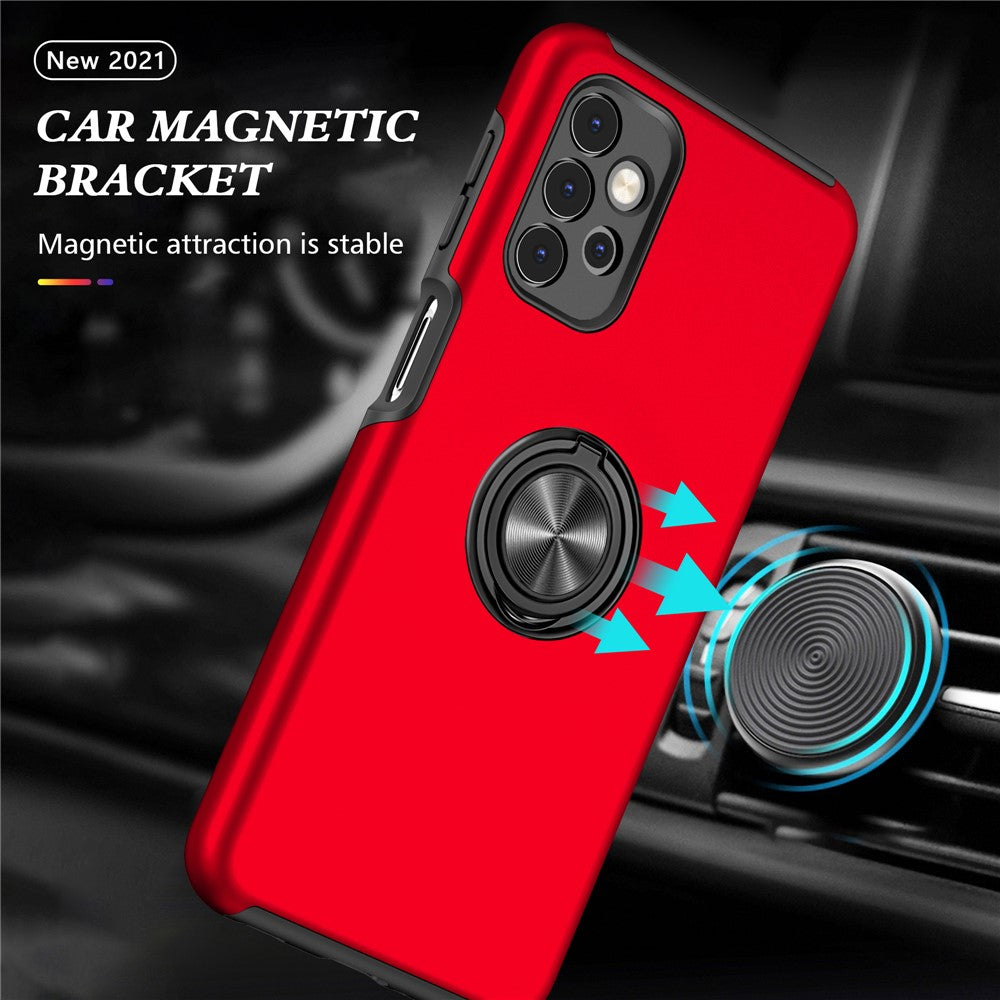 Anti-fald hybrid telefoncover med ringformet støttefod til Samsung Galaxy A32 5G/M32 5G