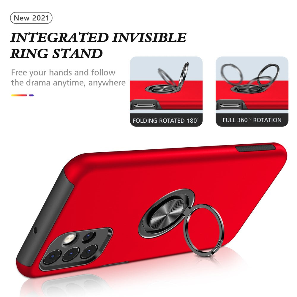 Anti-fald hybrid telefoncover med ringformet støttefod til Samsung Galaxy A32 5G/M32 5G