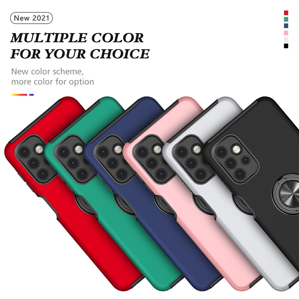 Anti-fald hybrid telefoncover med ringformet støttefod til Samsung Galaxy A32 5G/M32 5G
