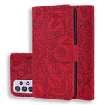 Imprint Flower Wallet Stand Leather Case for Samsung Galaxy A52 4G/5G / A52s 5G