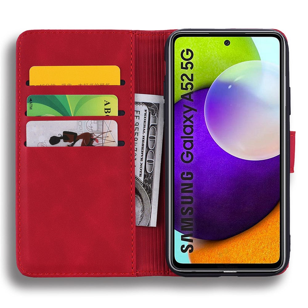 Imprint Flower Wallet Stand Leather Case for Samsung Galaxy A52 4G/5G / A52s 5G