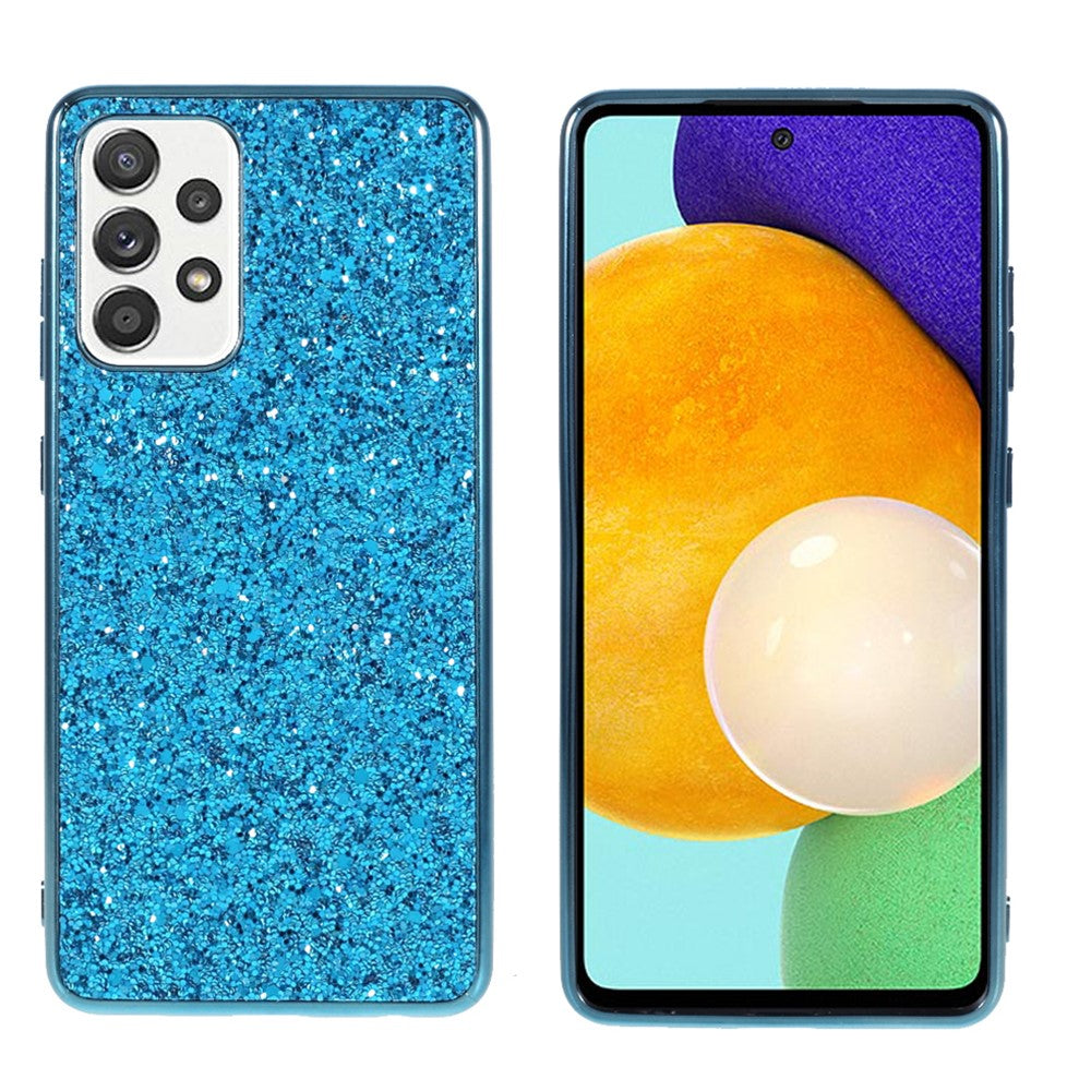 Glitter Pailletter Design Belagt TPU Ramme + PC Hybrid Cover Etui til Samsung Galaxy A52 4G/5G / A52s 5G